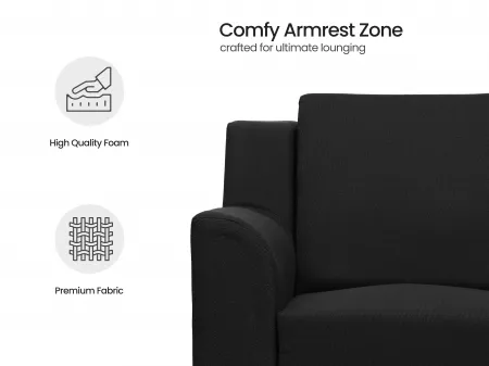 Erica Upholstered Single Seater Sofa in Charcoal Color